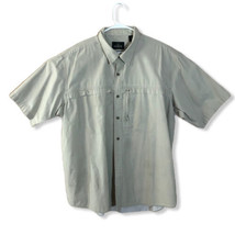 Redhead Mens Shirt Size 2XL Khaki Short Sleeve Button Up Front Pocket - £10.99 GBP