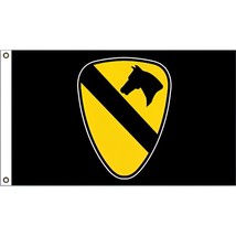 U.S. Army 1st Cavalry Division Flag with Grommets 3ft x 5ft - £11.35 GBP