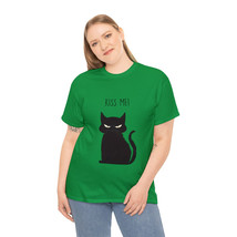 Halloween black cat grumpy kitty gift for her Unisex Heavy Cotton Tee - $17.30+