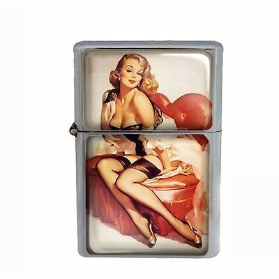 Primary image for Wind Proof Dual Torch Refillable Butane Lighter Pin Up Girl Design-017