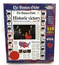 Barack Obama Historic Victory Boston Globe Puzzle 550 Piece 18x24 White ... - $24.25