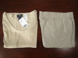 H&amp;M Women&#39;s PAJAMA SET  Shorts &amp; Shirt Tan/Brown SIZE XXL NEW w/Tags - £23.64 GBP