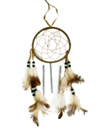 Dreamcatcher Windchime Keychain Anklet and Bracelet Tan &amp; Blue Set of 4 ... - $16.82