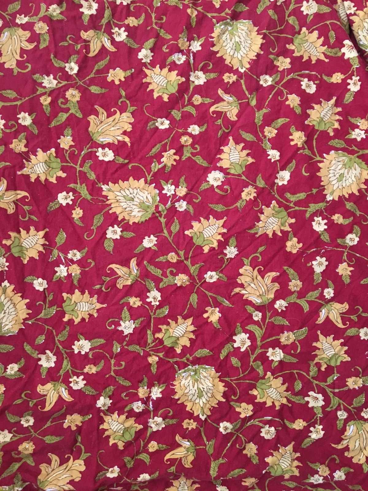 Primary image for Pottery Barn Colette Floral Red Multi Linen Blend Twin Duvet Cover