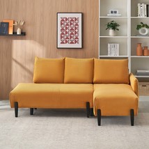 Yellow Velvet Sofa: 79.5&quot; Apartment Living Room - $716.99