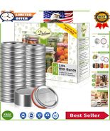 Complete Set of 144 Wide Mouth Canning Lids with Reusable Rings - Airtig... - $92.31 CAD