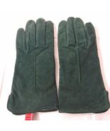 Vintage Isotoner Thinsulate gloves dark hunter green faux suede womens L... - €25,09 EUR