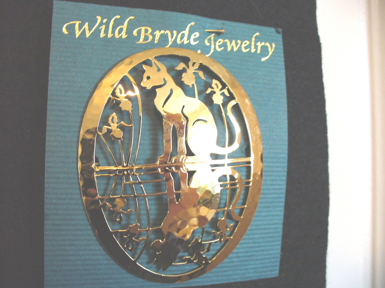 Wild Bryde Cat & Irises with Reflection Pin  - $30.40
