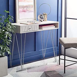 Safavieh Home Office Collection Marigold White Wash and Silver 1-Drawer ... - $493.99