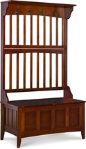 Linon Hall Tree With Storage Bench, 36&quot;W X 18&quot;D X 64&quot;H, Walnut - $207.99