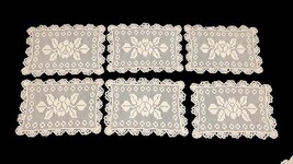 Vintage Handmade Crochet Lace Placemats Set of 10 w/ Table Runner 29"x12" image 4