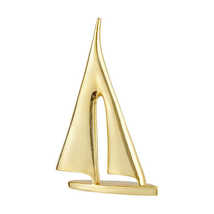 Anyhouz 28cm Gold Sailing Ship Metal Crafts Tabletop Home Decor Modern Art Livin - £92.83 GBP