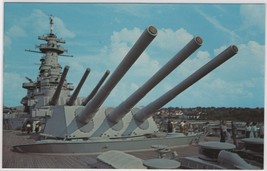 Ship~USS North Carolina&#39;s Big Guns~Wilmington North Carolina~Vintage Postcard - £4.39 GBP