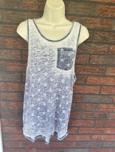 Burnout Sleeveless Tank Top Small Pocket Tee Stars T-Shirt Fun Casual Thin Cotto - $5.70