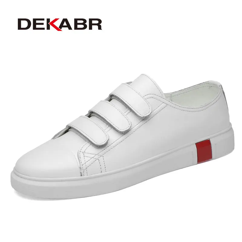  men casual shoes lightweight white black sneakers split leather breathable men s flats thumb200