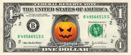 Halloween Pumpkin On A Real Dollar Bill Cash Money Collectible Memorabilia Celeb - £6.94 GBP