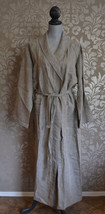 Leitner Grand Camelot Linen Cotton Grey Robe, Size Medium - $435.69