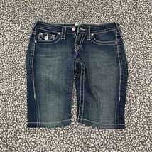 Vintage True Religion Shorts Women 26 Blue Denim Bermuda Jeans Pockets O... - $527.87 MXN