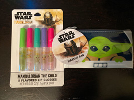 Star Wars The Mandalorian The Child Baby Yoda makeup Bag Set &amp; Chapstick - £15.14 GBP