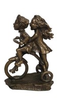 Mark Hopkins Bronze Visions Kids On A Bike &quot;Faster, Faster&quot; Sculpture - $391.05