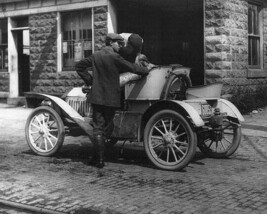 Putting gasoline in a Buick roadster in Upstate New York 1909 Photo Print - $8.81+