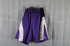 Retro Air Jordan Shorts - Purple with White Cement Colorblocks - Men&#39;s XL - £43.24 GBP