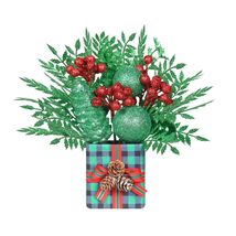 Super Holiday Mini Buffalo Check Plaid Green Glitter Christmas Tree - Ta... - $98.11 MXN
