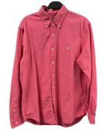 Ralph Lauren Shirt Mens Large Red White Pony Logo Button Down Long Sleev... - $40.12