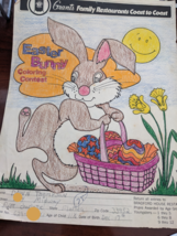 Grants Bradford House Family Restaurant Vtg Easter Coloring Contest Page... - $25.00