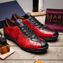 Hand painted big block alligator scales Sneaker Shoes Saulo BlackCherry image 8