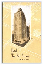 Hotel Ten Park Avenue New York City NY NYC UNP Chrome Postcard V21 - £5.53 GBP