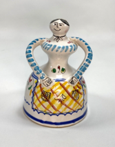 Artigua &quot;Casa Talavera&quot;  Lady Figurine Clay Bell Madrid Spain 5 1/2&quot; Hand Paint - £22.13 GBP