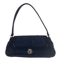 Vera Bradley Navy Quilted Handbag Purse Silver Hardware 12.5 x 6&quot;x3 Shou... - $29.12