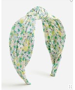 New J Crew Liberty Print Yellow Green Floral Cotton Knotted Headband 1&quot; ... - $24.74