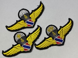 Thailand, Parachutist, Para Wings, Police, Airborne, Cloth, Group Of 3, Yellow - £15.57 GBP
