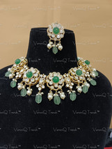VeroniQ Trends-Victorian Floral Necklace in 92.5 Silver Moissanite Polki/Diamond - £743.15 GBP