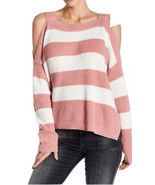 NWT Women&#39;s Romeo &amp; Juliet Couture Striped Cold Shoulder Sweater Sz M Me... - £27.60 GBP