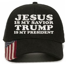 Jesus is my savior Trump is my President Outdoor Cap USA300 Flag Brim Hat Style - £19.17 GBP