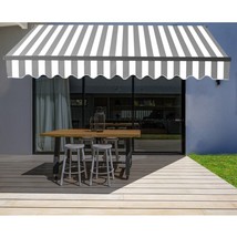 ALEKO Motorized Retractable Home Patio Canopy Awning 20 x 10 feet Grey/White - £595.26 GBP
