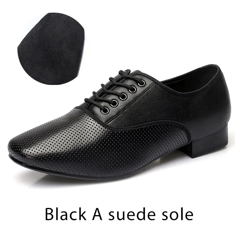 Salsa Dance Shoes Men Latin Dance Shoes Leather Soft Sole Men&#39;s Tango Ballroom M - £150.99 GBP