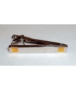 Men&#39;s Tie Clip ~ Polished Stainless Steel w/Gold Tone Textured Squares ~... - $9.75