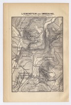 1897 Antique Map Of Vicinity Of Bad Liebenstein Thuringia Thüringen Germany - £15.33 GBP