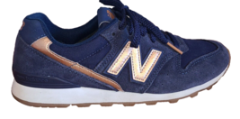 New Balance 996 Navy Suede/Leather Women&#39;s Sz 7 Blue Bronze Lace-Up Sneakers - £53.89 GBP