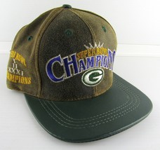 VTG Green Bay Packers 1997 Super Bowl Champions Leather Cap Team NFL Mod... - $14.21