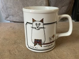 Vintage 70’s Marge Levine Cat Mug -Anticipation - Licking Lips For Mouse... - $14.80