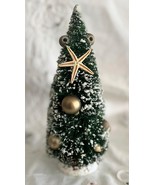 2016 Flocked Bottle Brush Christmas Tree Decorated Sea Shells Starfish O... - $16.66 CAD