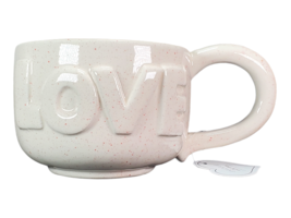 Envogue with Love Ceramic Mug Red Speckled Pattern Fabfitfun New in Box - $13.14