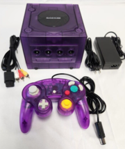 Nintendo GameCube Translucent PURPLE Gaming Console DOL-001 Controller Bundle - £189.45 GBP