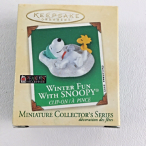 Hallmark Keepsake Ornament Peanuts Gang Winter Fun Snoopy Miniature Clip On 2003 - £34.89 GBP