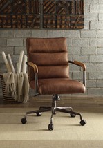 Harith Retro Brown Top Grain Leather Office Chair - $394.99